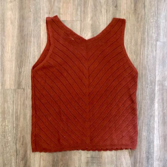 Anthro Isela Burnt Orange Knit Sweater Tank - Picture 4 of 7